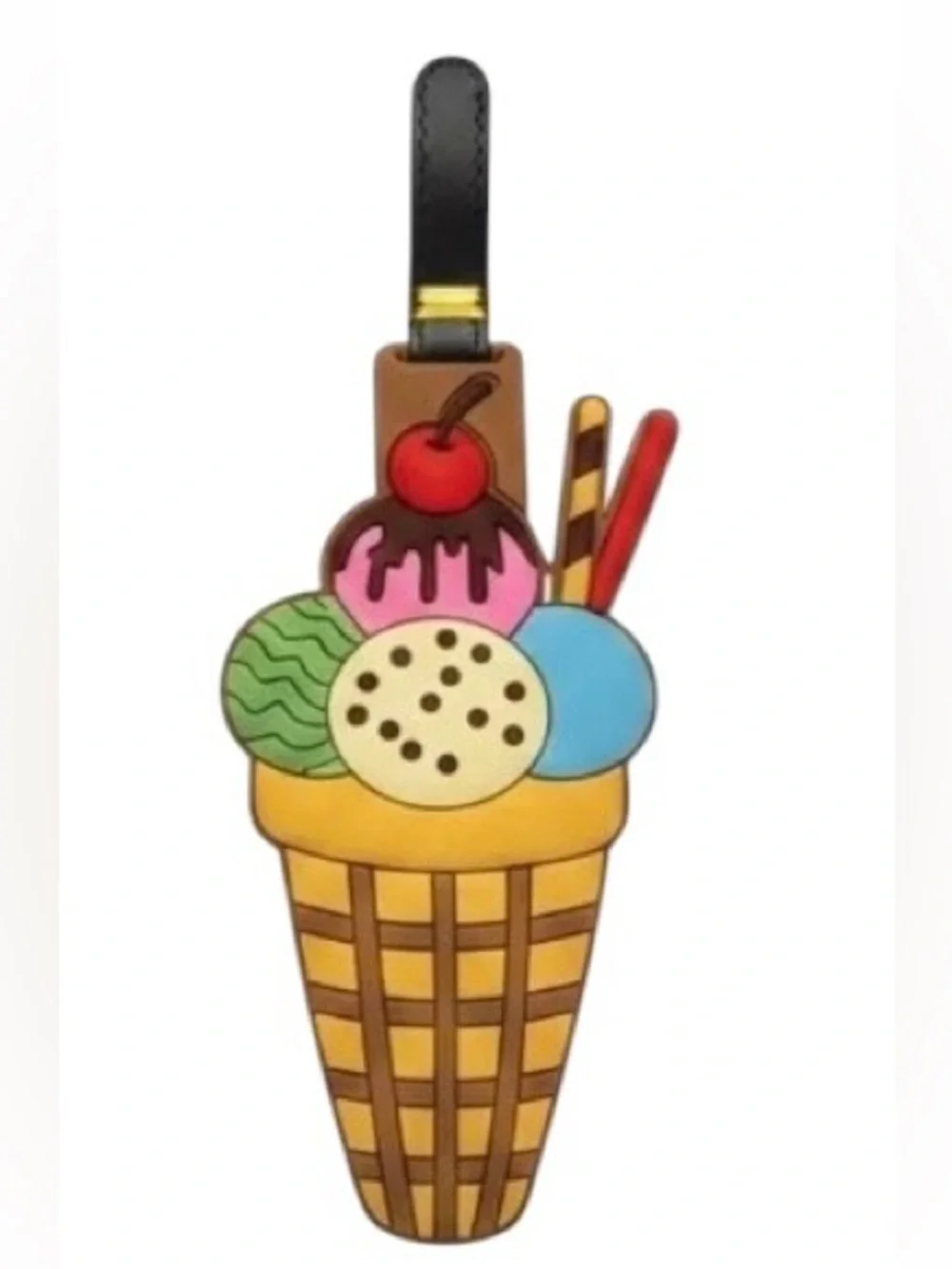NWT‎ Kids Ice Cream Cone Rubber Luggage Tag  Unisex Durable Travel Vacation